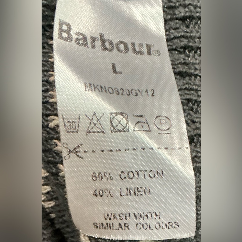 Barbour Men’s Grey Stripe Crewneck Sweater - Picture 5 of 5